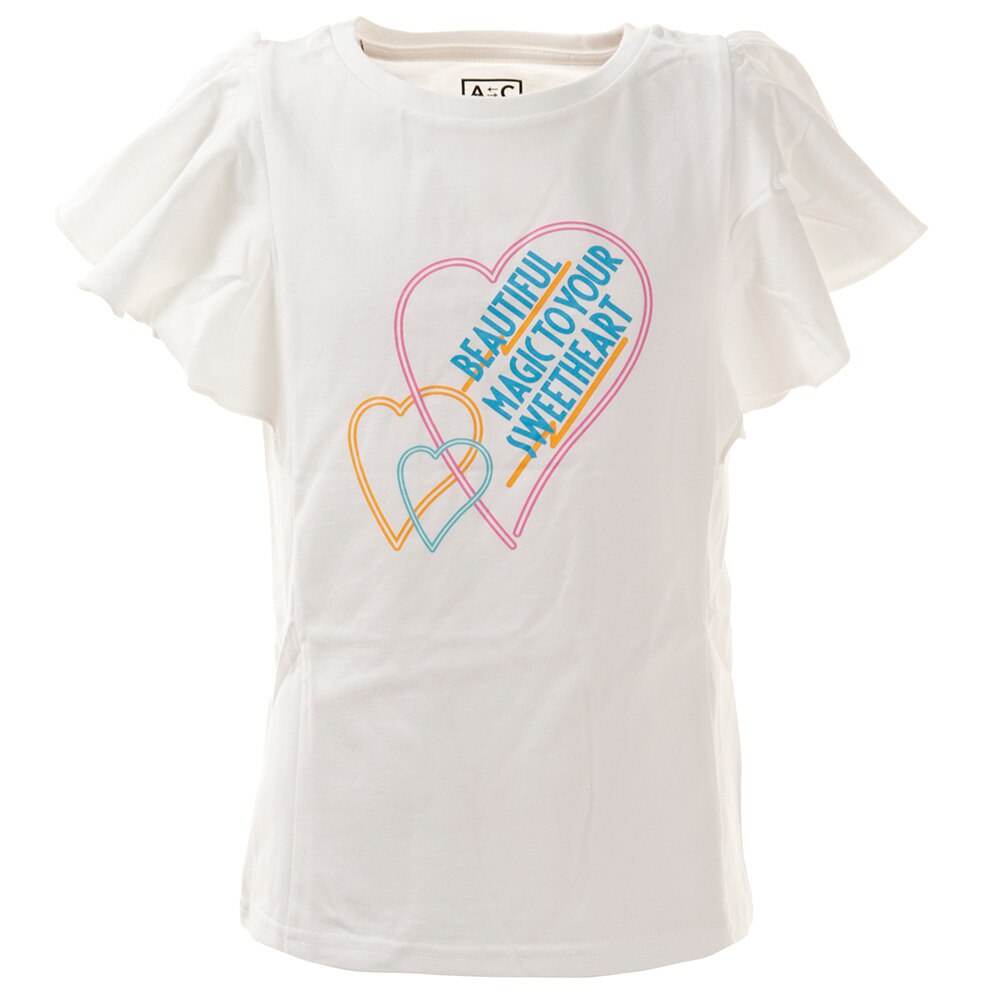  ガールズ ショルダーフリルTシャツ 865PA0BGI2316WHT オンライン価格