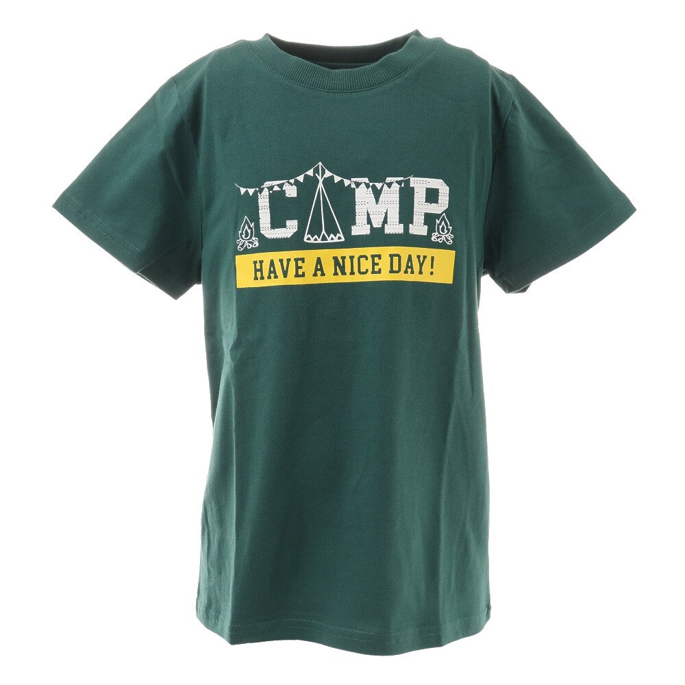  ボーイズ キャンプモチーフTシャツ 865PA1CD6650GRN