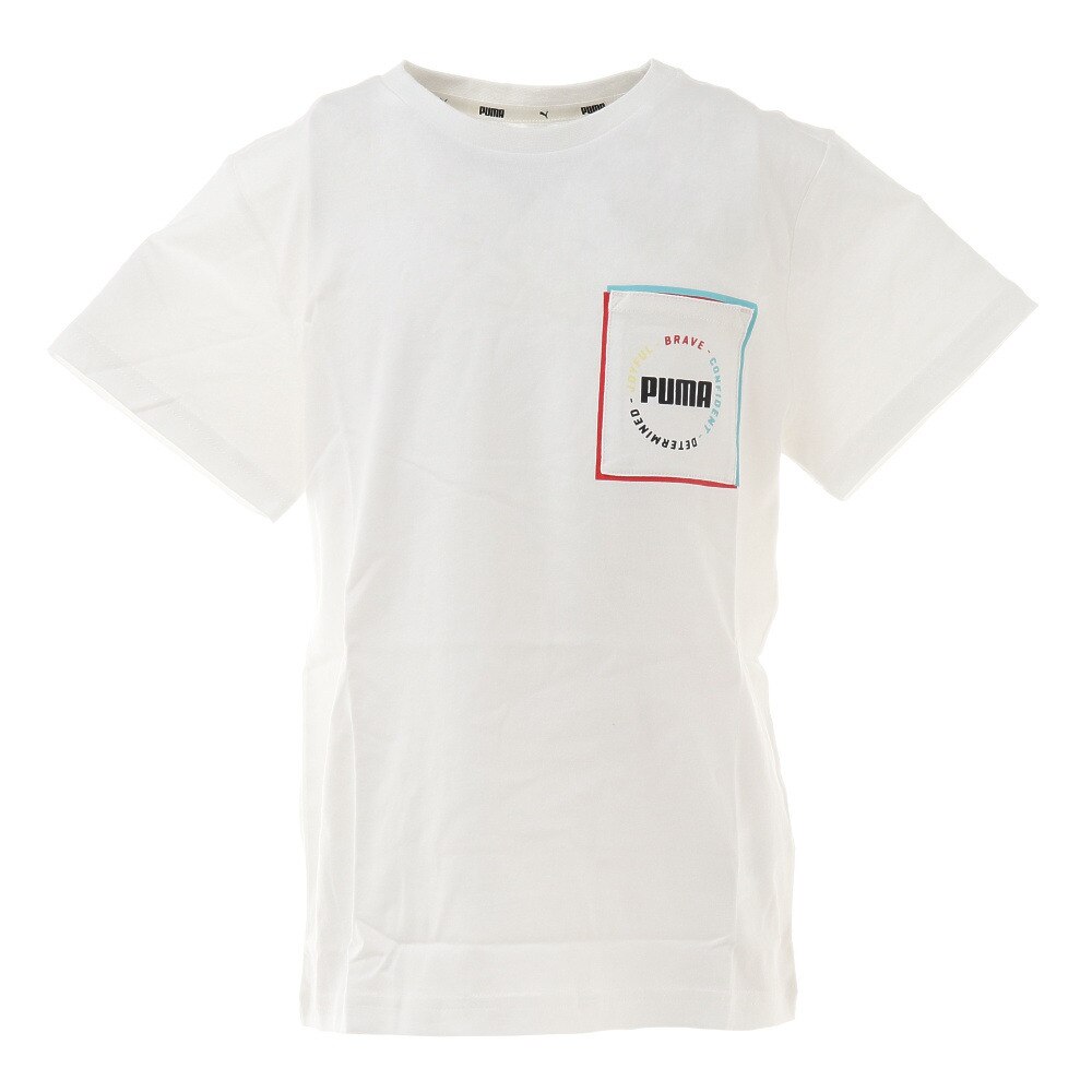  ジュニア ALPHA ポケット Tシャツ 588943 02 WHT