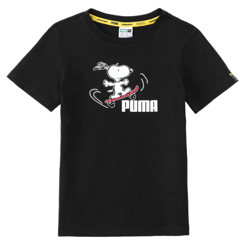 PUMA×PEANUTS キッズ Tシャツ 599457 01 BLK
