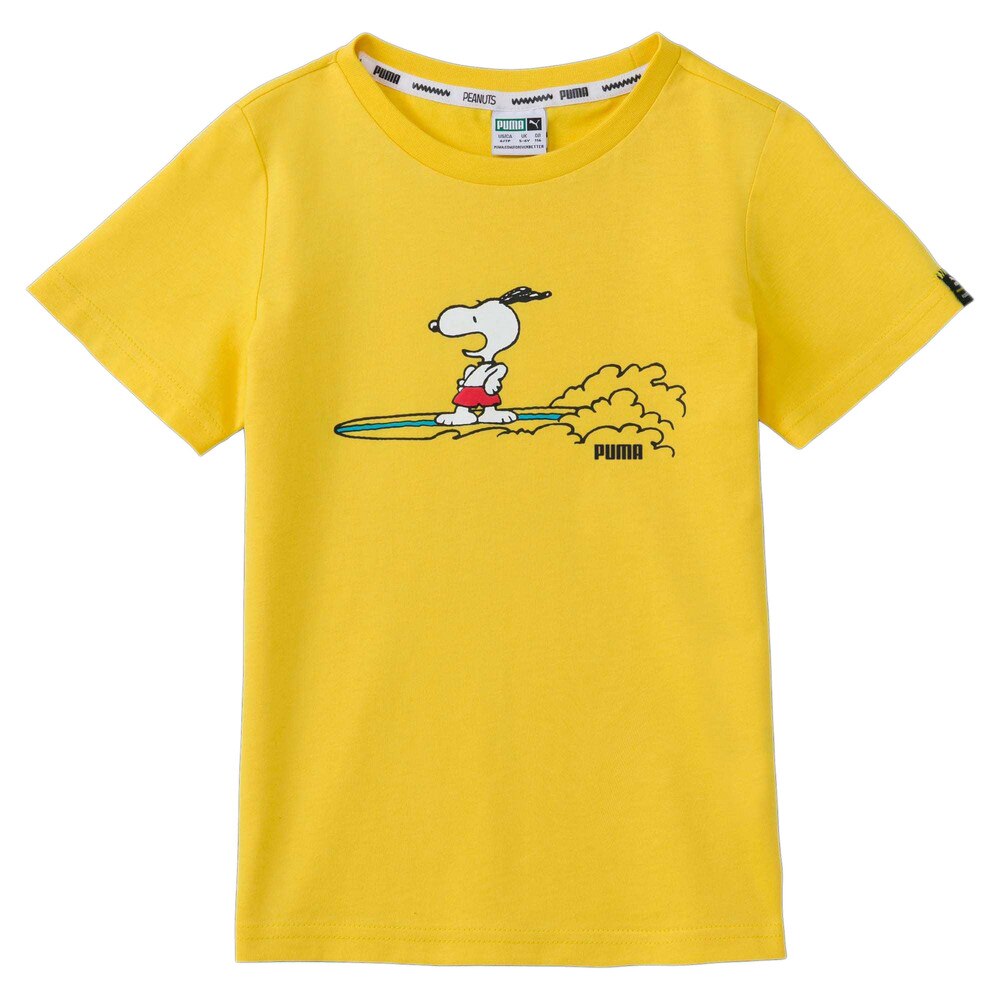  PUMA×PEANUTS キッズ Tシャツ 599457 37 YEL