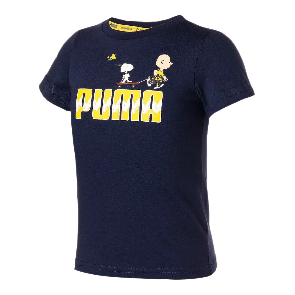  PUMA×PEANUTS キッズ グラフィックTシャツ 599463 06 NVY