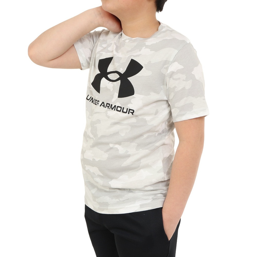 アンダーアーマー（UNDER ARMOUR）（キッズ）半袖Tシャツ ジュニア SPORSTYLE ロゴ AP  1376733 101