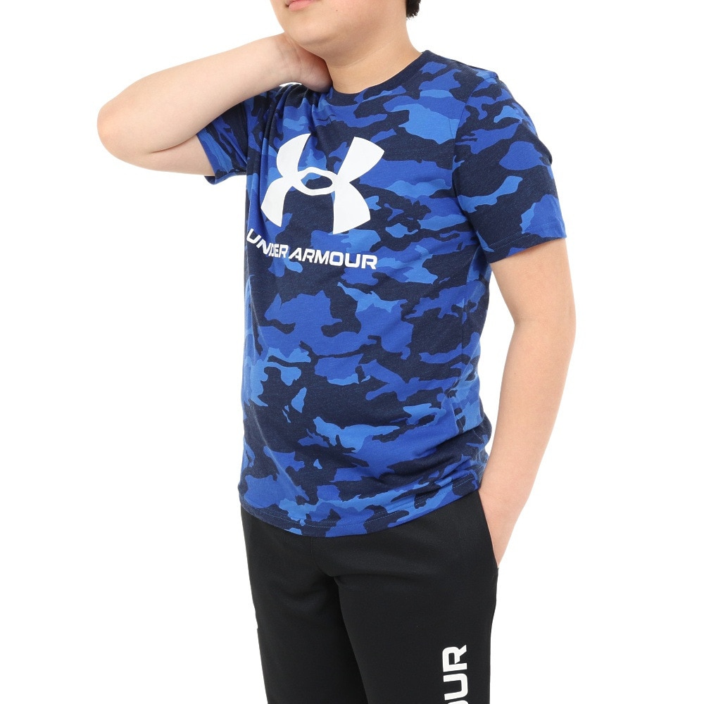 アンダーアーマー（UNDER ARMOUR）（キッズ）半袖Tシャツ ジュニア SPORSTYLE ロゴ AP 1376733 401  スポーツ用品はスーパースポーツゼビオ