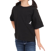 (キッズ)ジュニア 無地ポケット付きTシャツ 887444 BLK