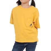 (キッズ)ジュニア 無地ポケット付きTシャツ 887444 YEL