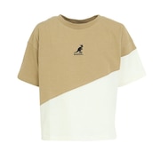 (キッズ)バイカラー切替 半袖Tシャツ 887445 WHT