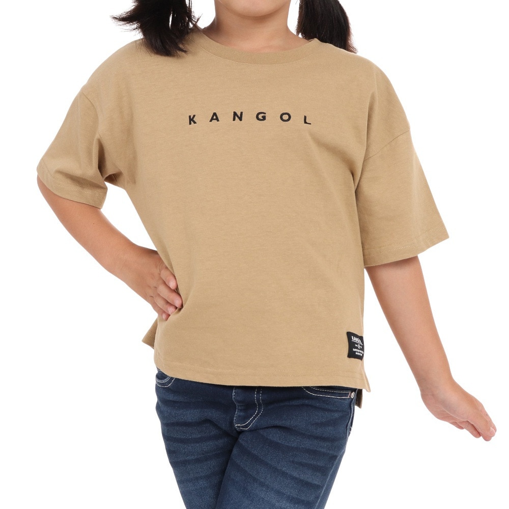 カンゴール（KANGOL）（キッズ）発泡バックプリント 半袖Tシャツ 887447 BEG