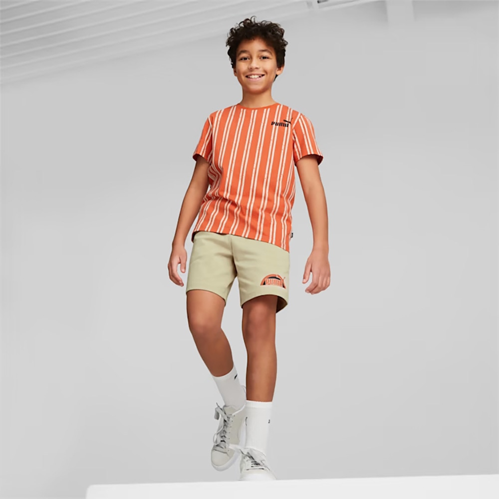 プーマ（PUMA）（キッズ）ボーイズ ESS+ ストリートアート AOP 半袖 Tシャツ ストライプ 675800 88 ORG