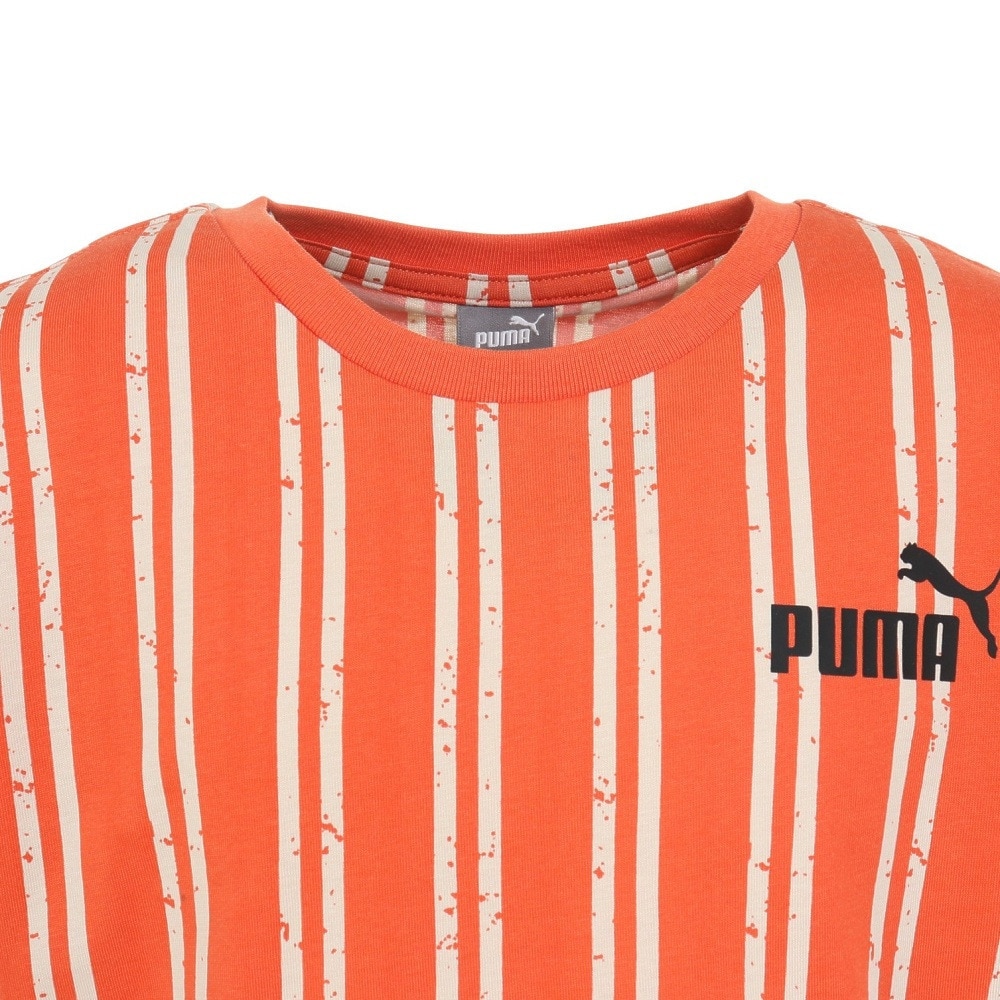 プーマ（PUMA）（キッズ）ボーイズ ESS+ ストリートアート AOP 半袖 Tシャツ ストライプ 675800 88 ORG