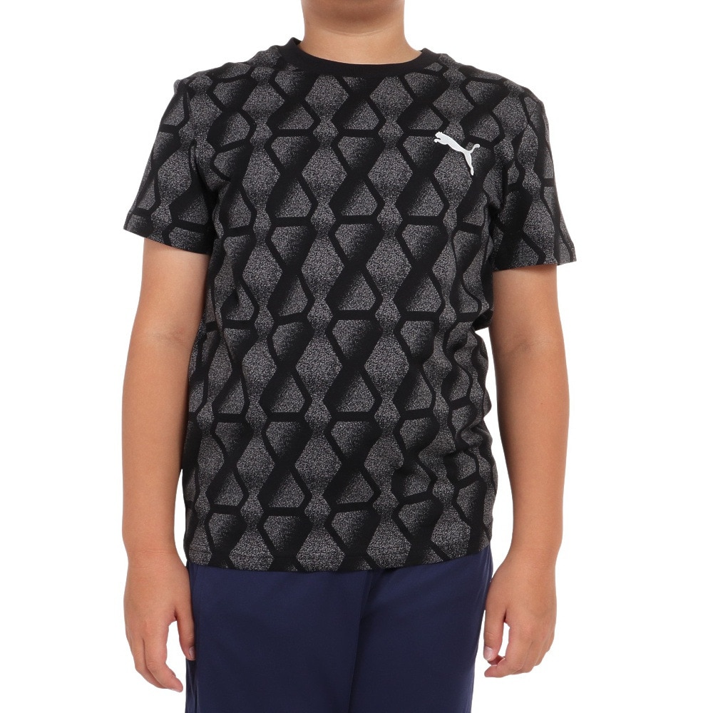 プーマ（PUMA）（キッズ）ボーイズ ACTIVE SPORTS AOP 半袖 Tシャツ 675820 01 BLK