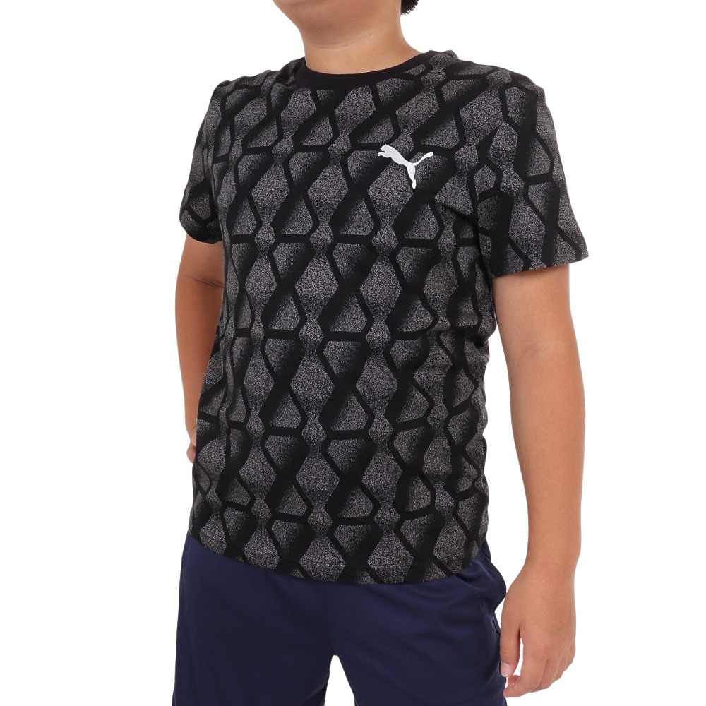 プーマ（PUMA）（キッズ）ボーイズ ACTIVE SPORTS AOP 半袖 Tシャツ 675820 01 BLK