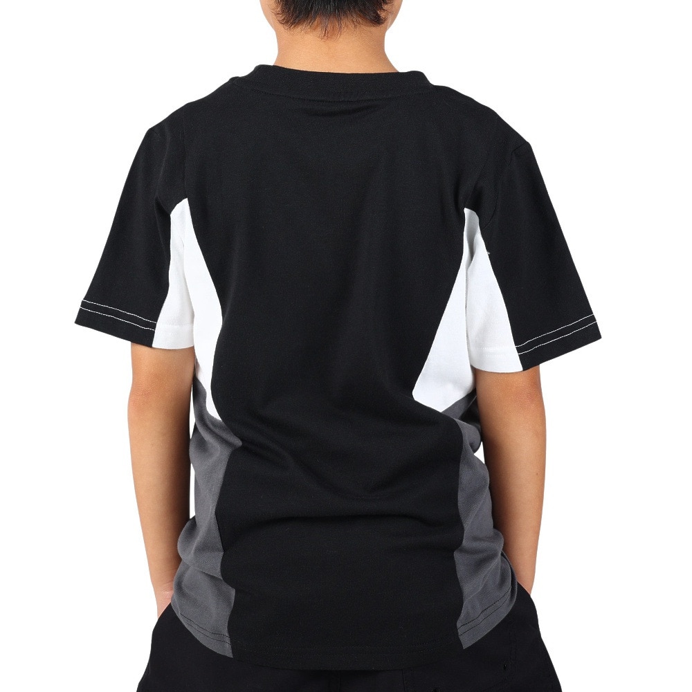 アディダス（adidas）（キッズ）Tシャツ tシャツ 半袖 スリーストライプス レギュラーフィット ECO33-HR6329 綿100% ブラック 黒