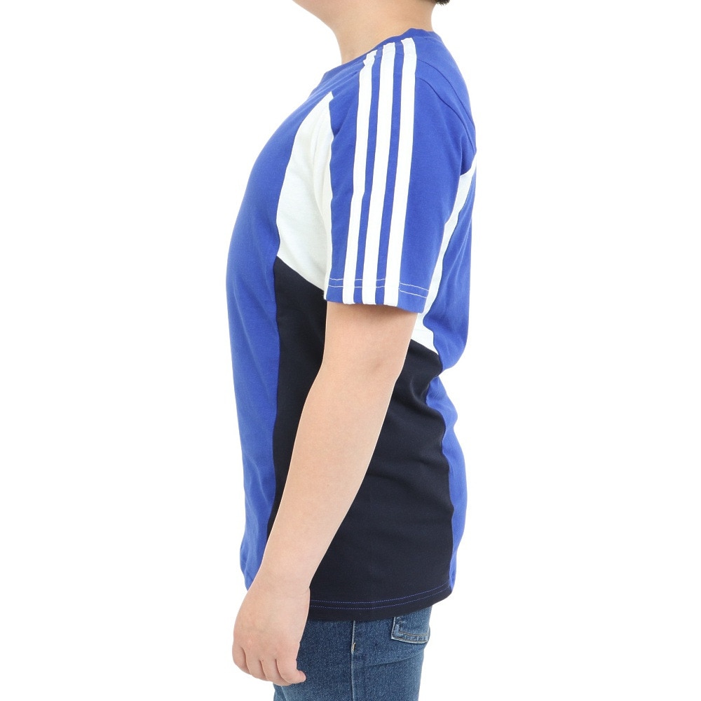 アディダス（adidas）（キッズ）ジュニア カラーブロック スリーストライプス レギュラーフィット 半袖Tシャツ ECO33-HR6361