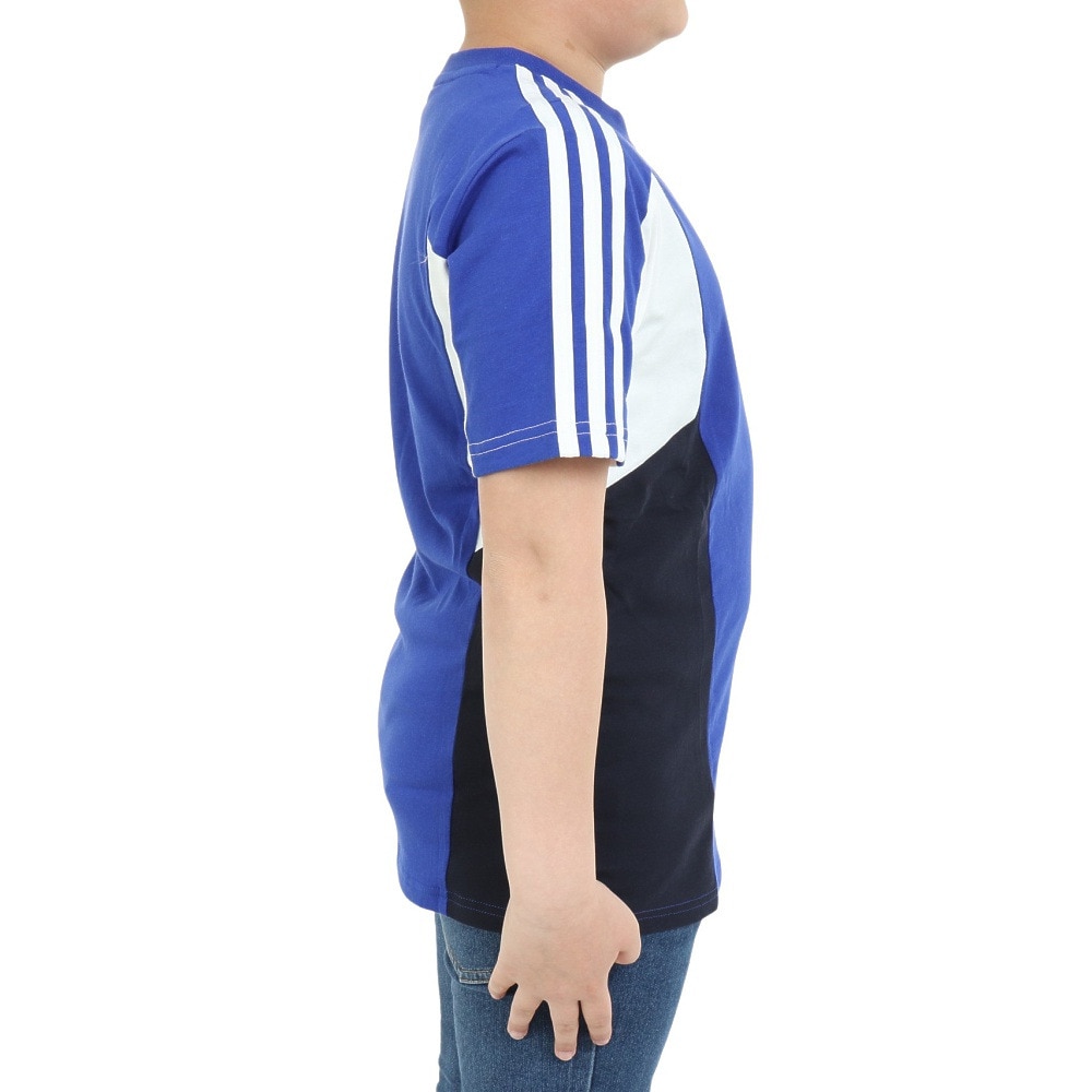 アディダス（adidas）（キッズ）ジュニア カラーブロック スリーストライプス レギュラーフィット 半袖Tシャツ ECO33-HR6361