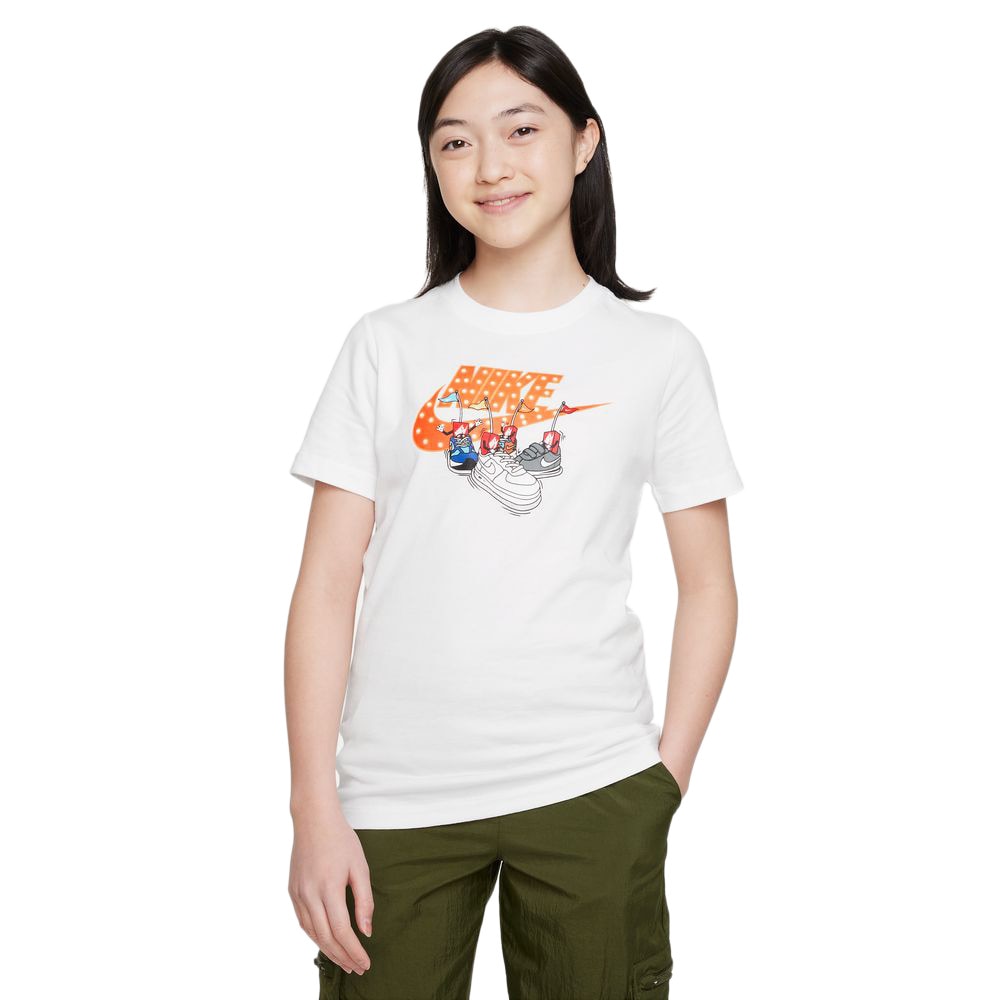 ナイキ（NIKE）（キッズ）半袖Tシャツ キッズ 白 コットン ボクシー