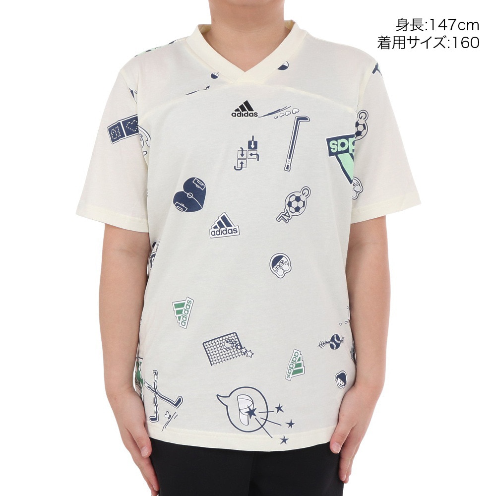 アディダス（adidas）（キッズ）ジュニア ブランド ラブ 半袖Tシャツ KOS59-IS3760