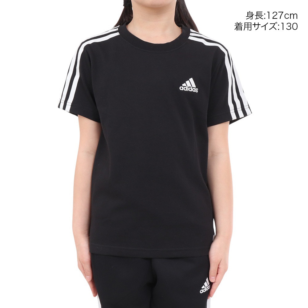 アディダス（adidas）（キッズ）キッズ エッセンシャルズ プラス レギュラーフィット スリーストライプス 半袖Tシャツ KWF30-JE1696