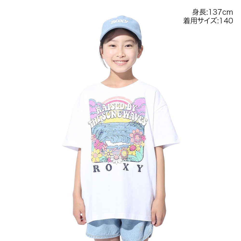 ロキシー（ROXY）（キッズ）MINI OUT OF SPACE ドロップショルダー半袖Tシャツ 24SPTST241120WHT