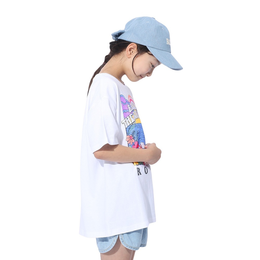 ロキシー（ROXY）（キッズ）MINI OUT OF SPACE ドロップショルダー半袖Tシャツ 24SPTST241120WHT