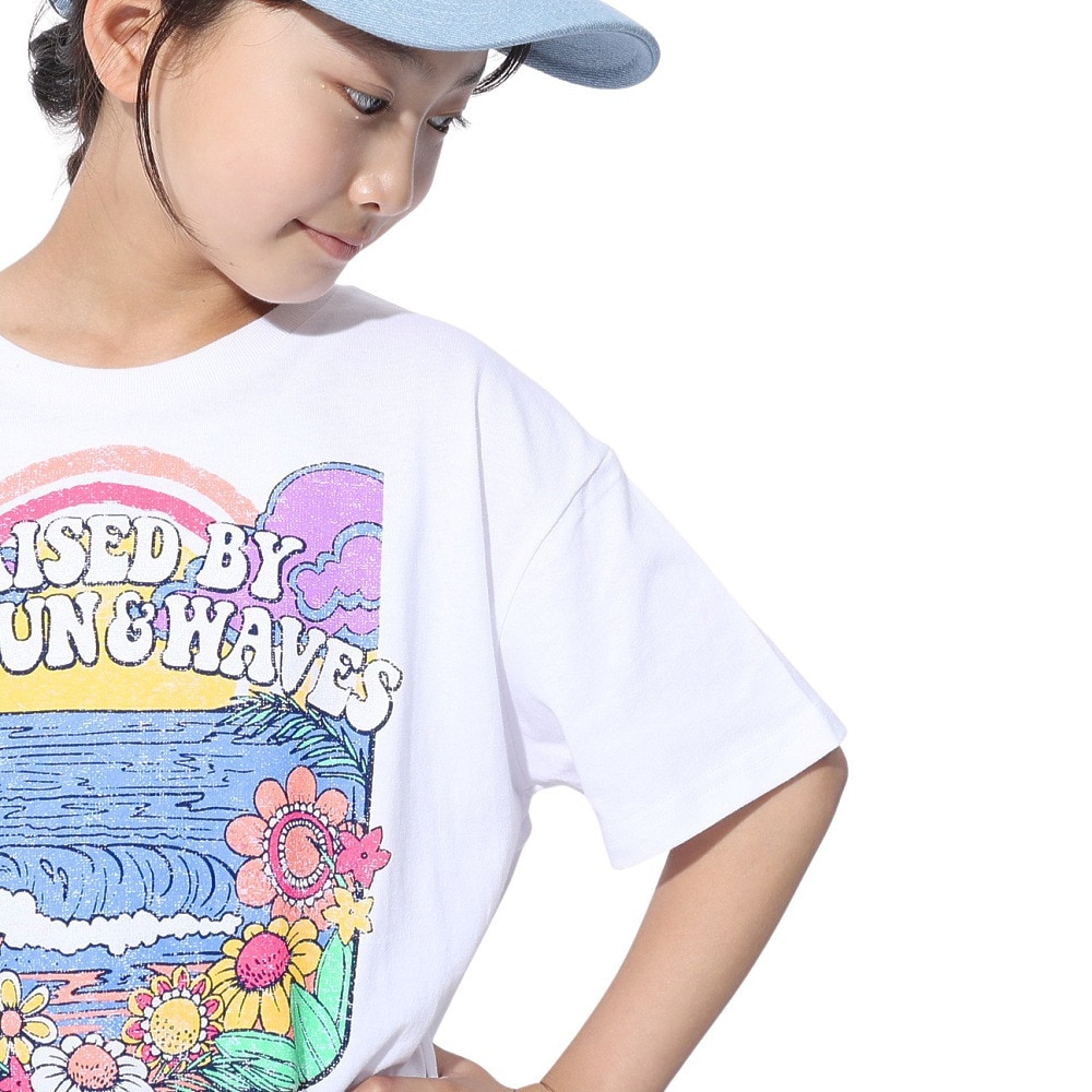 ロキシー（ROXY）（キッズ）MINI OUT OF SPACE ドロップショルダー半袖Tシャツ 24SPTST241120WHT