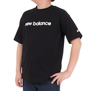 (キッズ)ジュニア 吸水速乾 Linear logo 半袖Tシャツ ABT45062BK