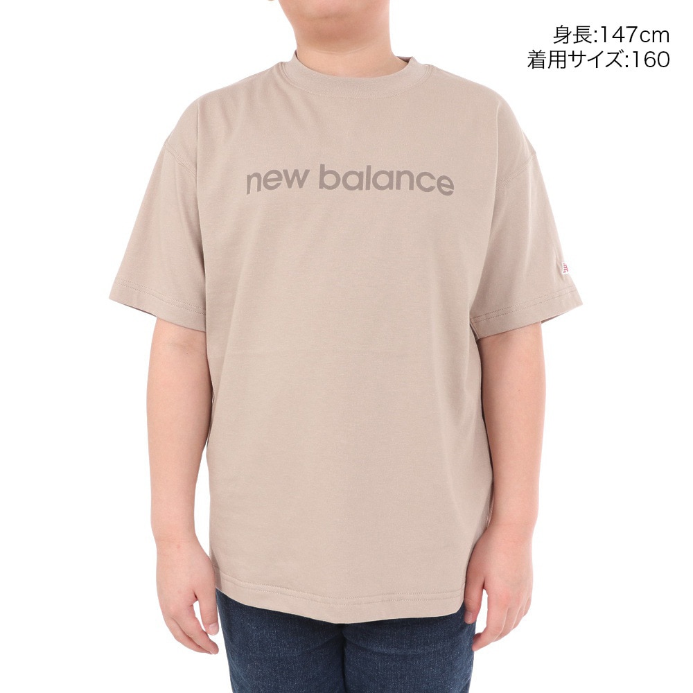ニューバランス（new balance）（キッズ）ジュニア 吸水速乾 Linear logo 半袖Tシャツ ABT45062SOT