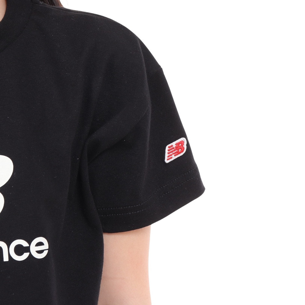 ニューバランス（new balance）（キッズ）ジュニア 吸水速乾 Stacked logo Tシャツ 半袖 ABT45065BK