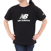 ニューバランス（new balance）（キッズ）ジュニア 吸水速乾 Stacked logo Tシャツ 半袖 ABT45065BK
