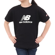 (キッズ)ジュニア 吸水速乾 Stacked logo Tシャツ 半袖 ABT45065BK