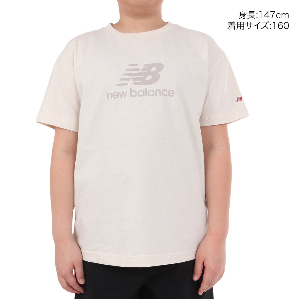 ニューバランス（new balance）（キッズ）ジュニア 吸水速乾 Stacked logo 半袖Tシャツ ABT45065LEN