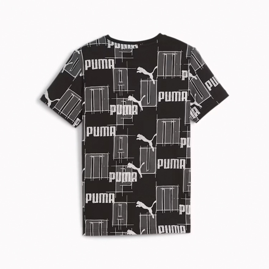 プーマ（PUMA）（キッズ）ボーイズ ESSプラス ロゴ LAB AOP 半袖Tシャツ 681327 01 BLK