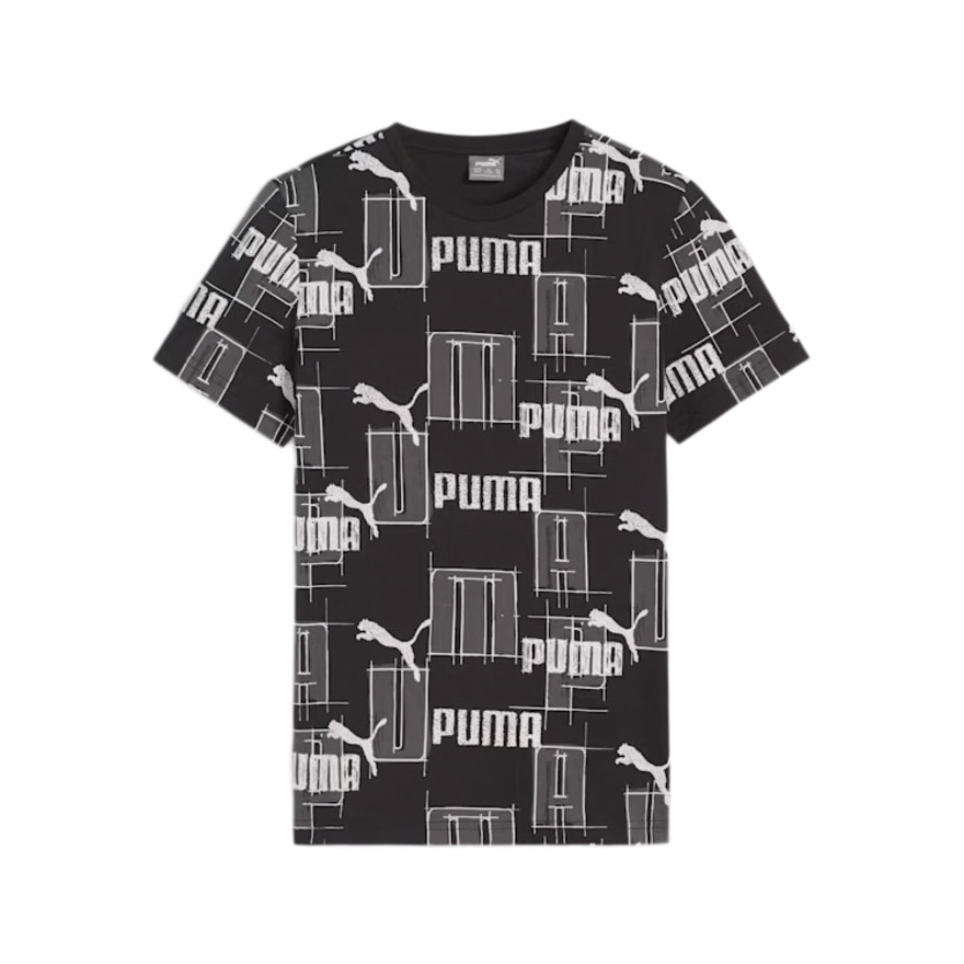プーマ（PUMA）（キッズ）ボーイズ ESSプラス ロゴ LAB AOP 半袖Tシャツ 681327 01 BLK