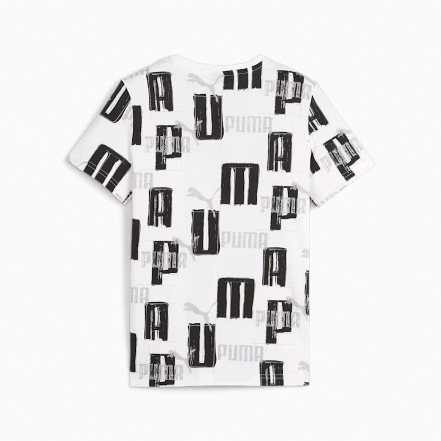 プーマ（PUMA）（キッズ）ボーイズ ESSプラス ロゴ LAB AOP 半袖Tシャツ 681327 02 WHT