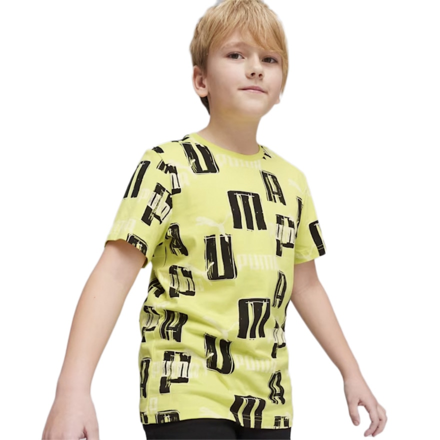 プーマ（PUMA）（キッズ）ボーイズ ESSプラス ロゴ LAB AOP 半袖Tシャツ 681327 38 LMN