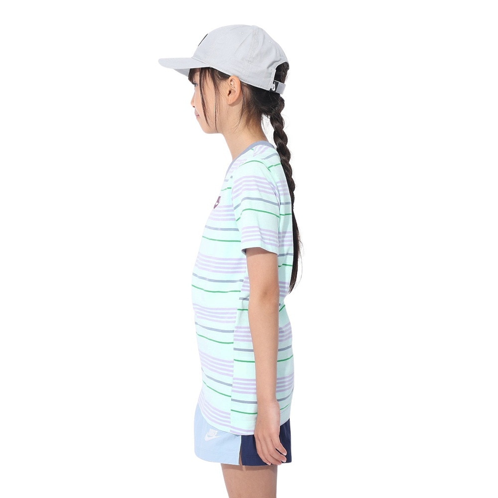 ナイキ（NIKE）（キッズ）ユース NSW クラブ ストライプ 半袖Tシャツ FJ6348-474