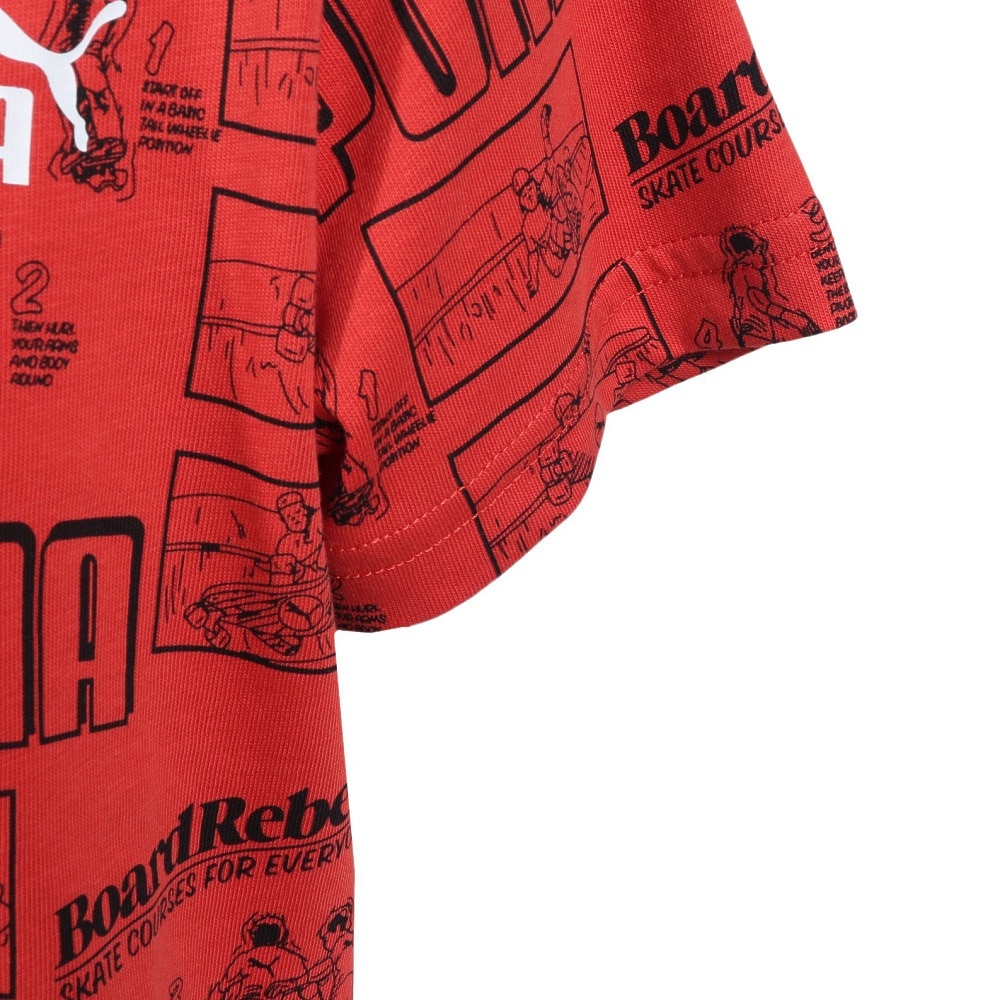 プーマ（PUMA）（キッズ）ジュニア ミッド 90S AOP 半袖Tシャツ 687845 15 RED
