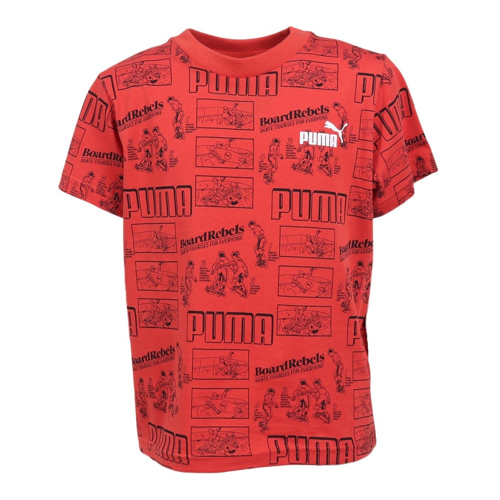 プーマ（PUMA）（キッズ）ジュニア ミッド 90S AOP 半袖Tシャツ 687845 15 RED