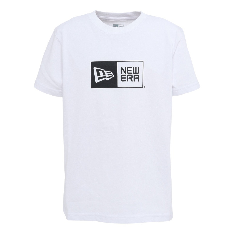 ニューエラ（NEW ERA）（キッズ）ジュニア 半袖 コットン Tシャツ ボックスロゴ WHI 14521378