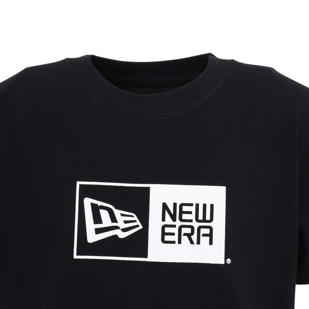 ニューエラ（NEW ERA）（キッズ）ジュニア 半袖 コットン Tシャツ ボックスロゴ BLK 14521379