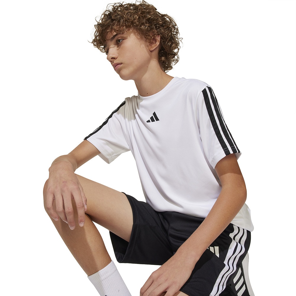 アディダス（adidas）（キッズ）キッズ トレイン エッセンシャルズ スリーストライプス 半袖Tシャツ KQH02-JJ1033
