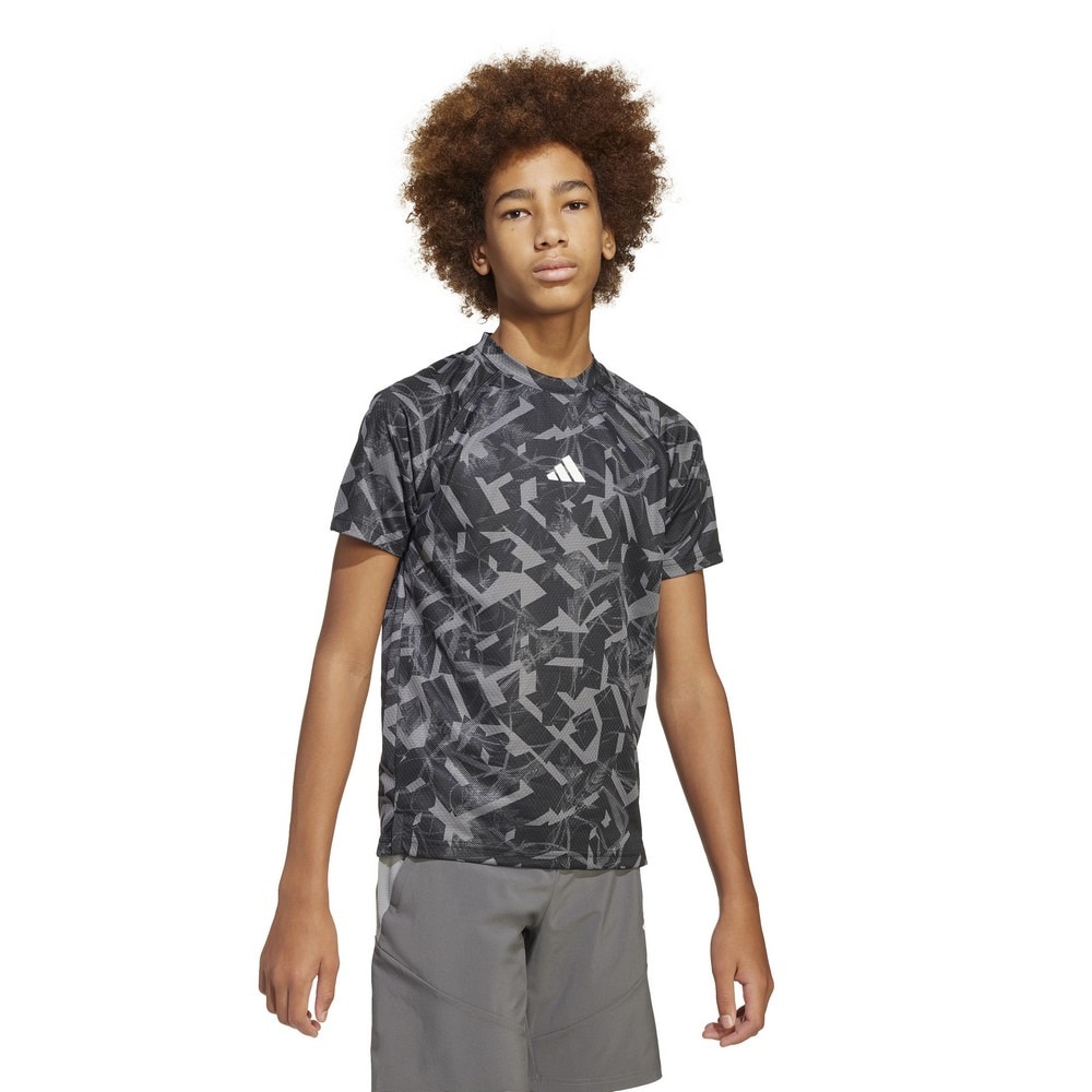 アディダス（adidas）（キッズ）ジュニア NXT AOP スポーツ アイコン フラクタルプリント 半袖Tシャツ KRJ64-JD0123