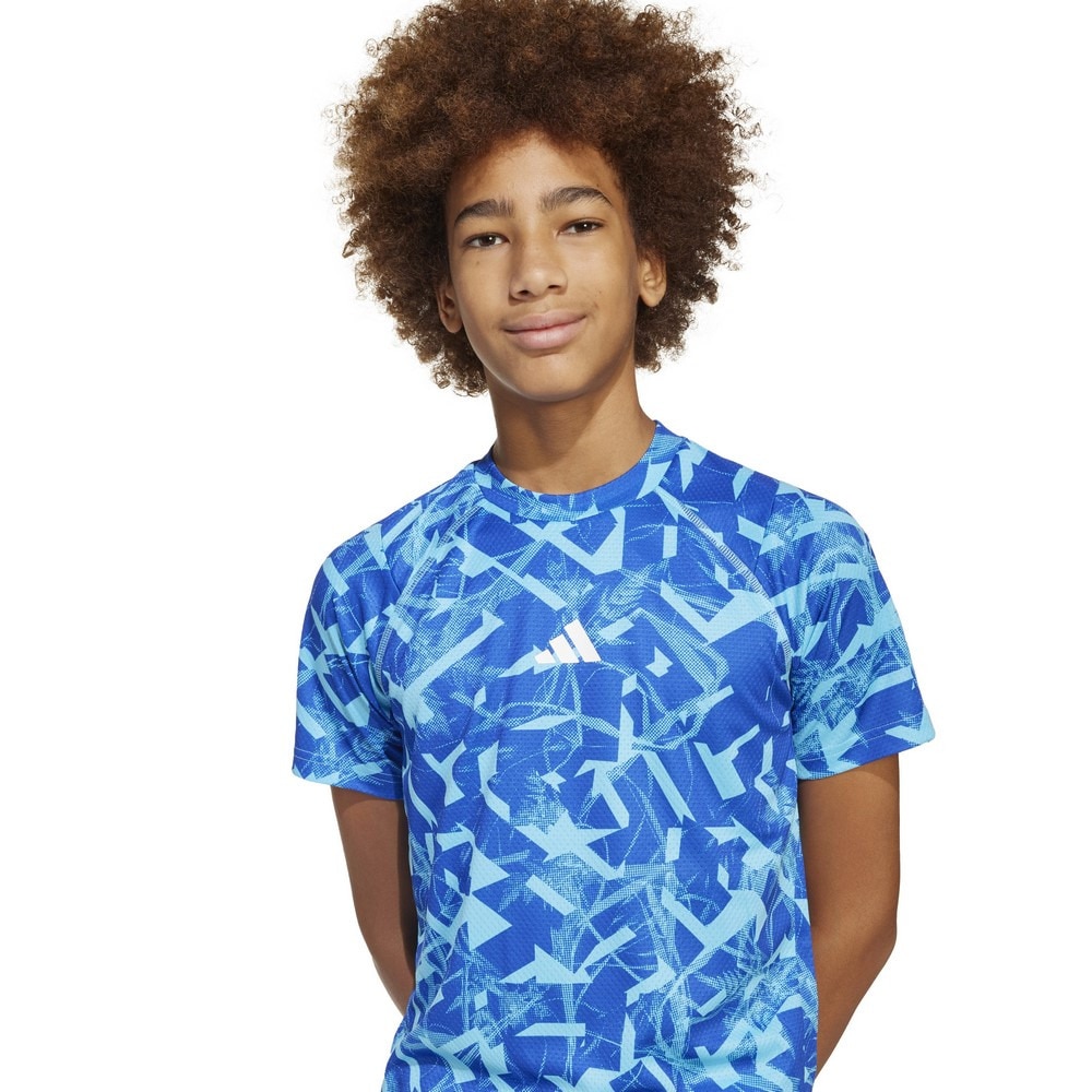 アディダス（adidas）（キッズ）ジュニア NXT AOP スポーツ アイコン フラクタルプリント 半袖Tシャツ KRJ64-JJ5048