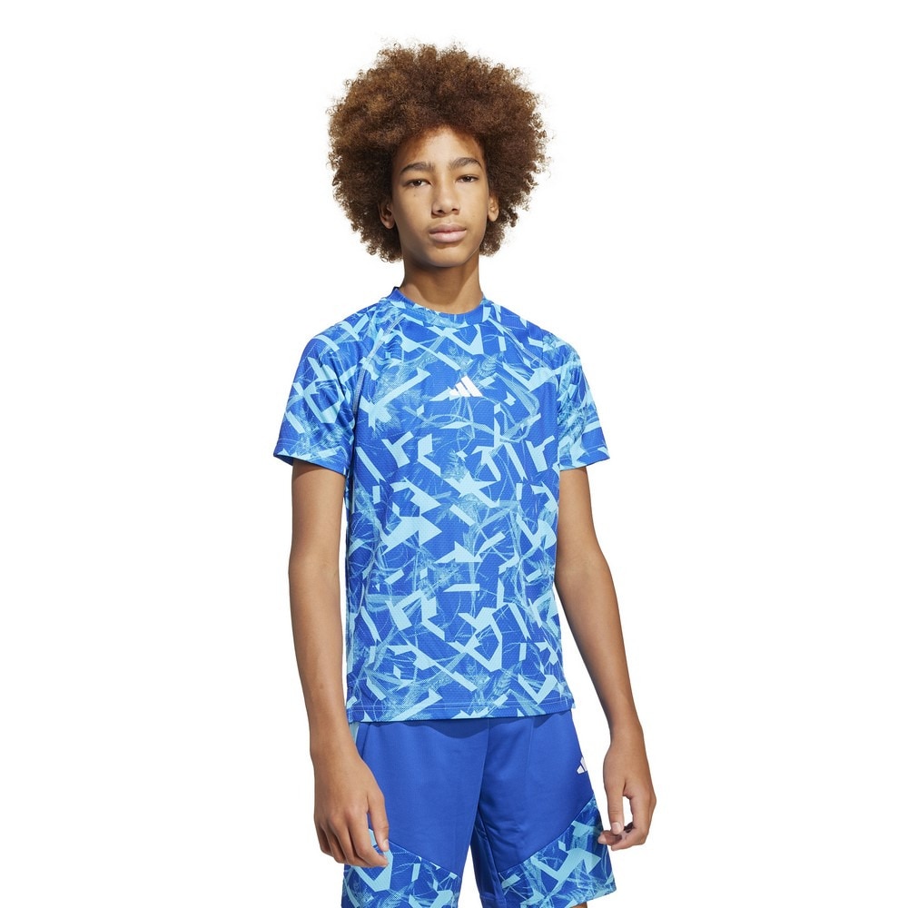 アディダス（adidas）（キッズ）ジュニア NXT AOP スポーツ アイコン フラクタルプリント 半袖Tシャツ KRJ64-JJ5048