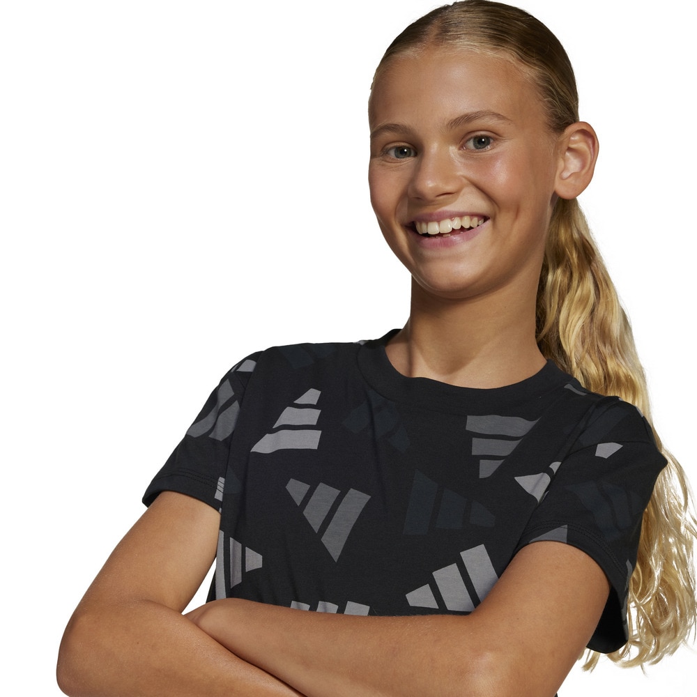 アディダス（adidas）（キッズ）ジュニア シーズナル エッセンシャルズ ロゴ セレブレーション クロップTシャツ KTD35-JI6200