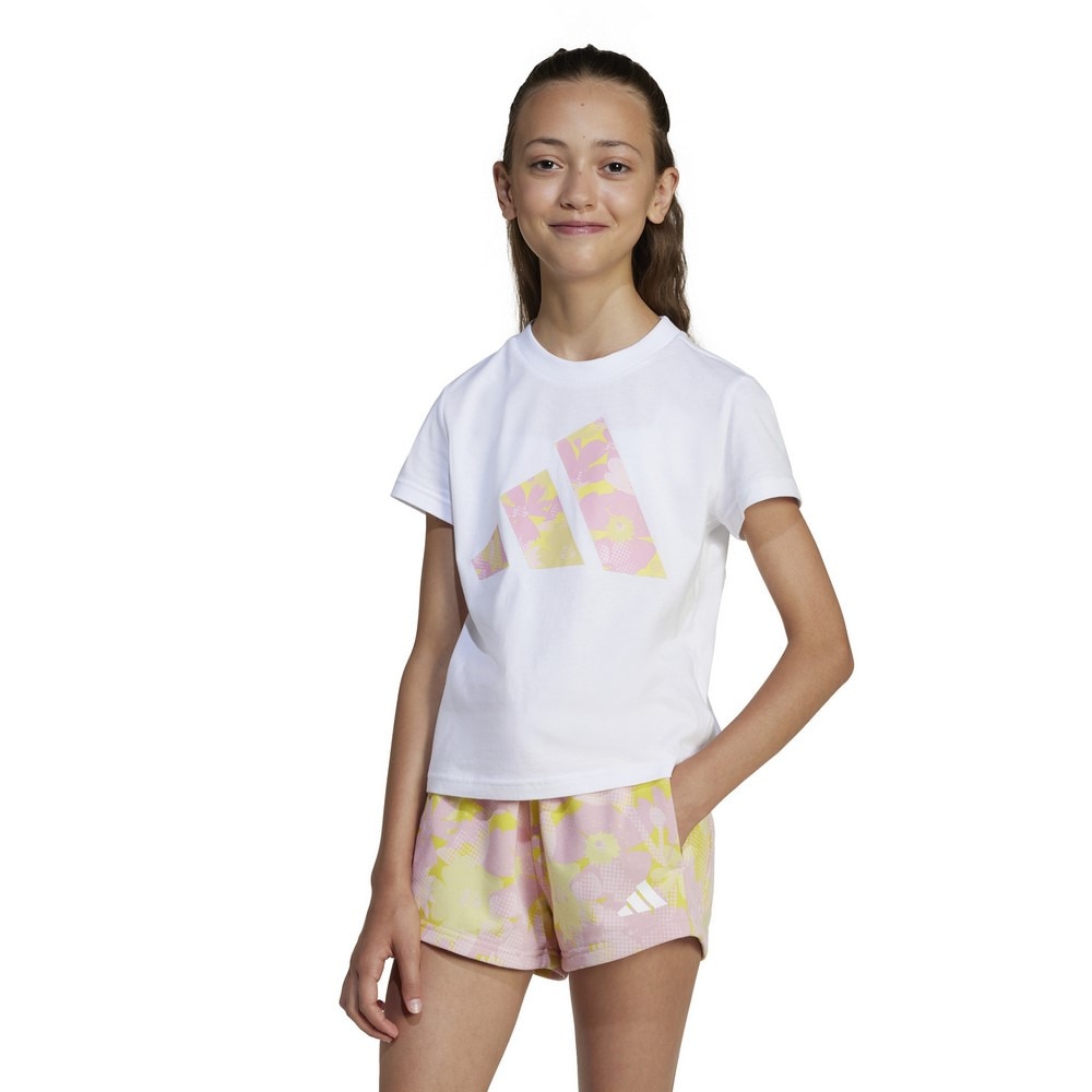 アディダス（adidas）（キッズ）ジュニア シーズナル エッセンシャルズ フラワー 半袖Tシャツ KTD42-JI6220