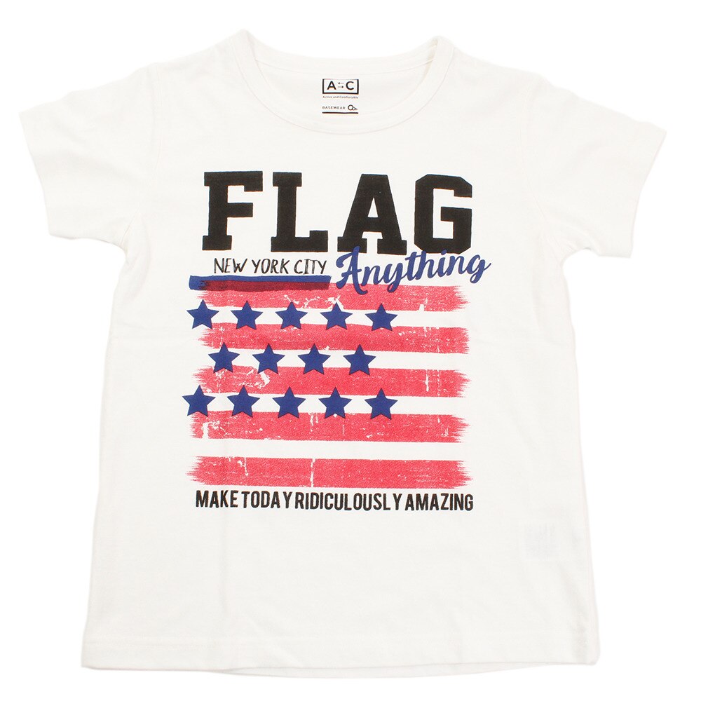  【多少の傷汚れありの為大奉仕】ボーイズ セットイン半袖Tシャツ 865Q8RY5710 WHT