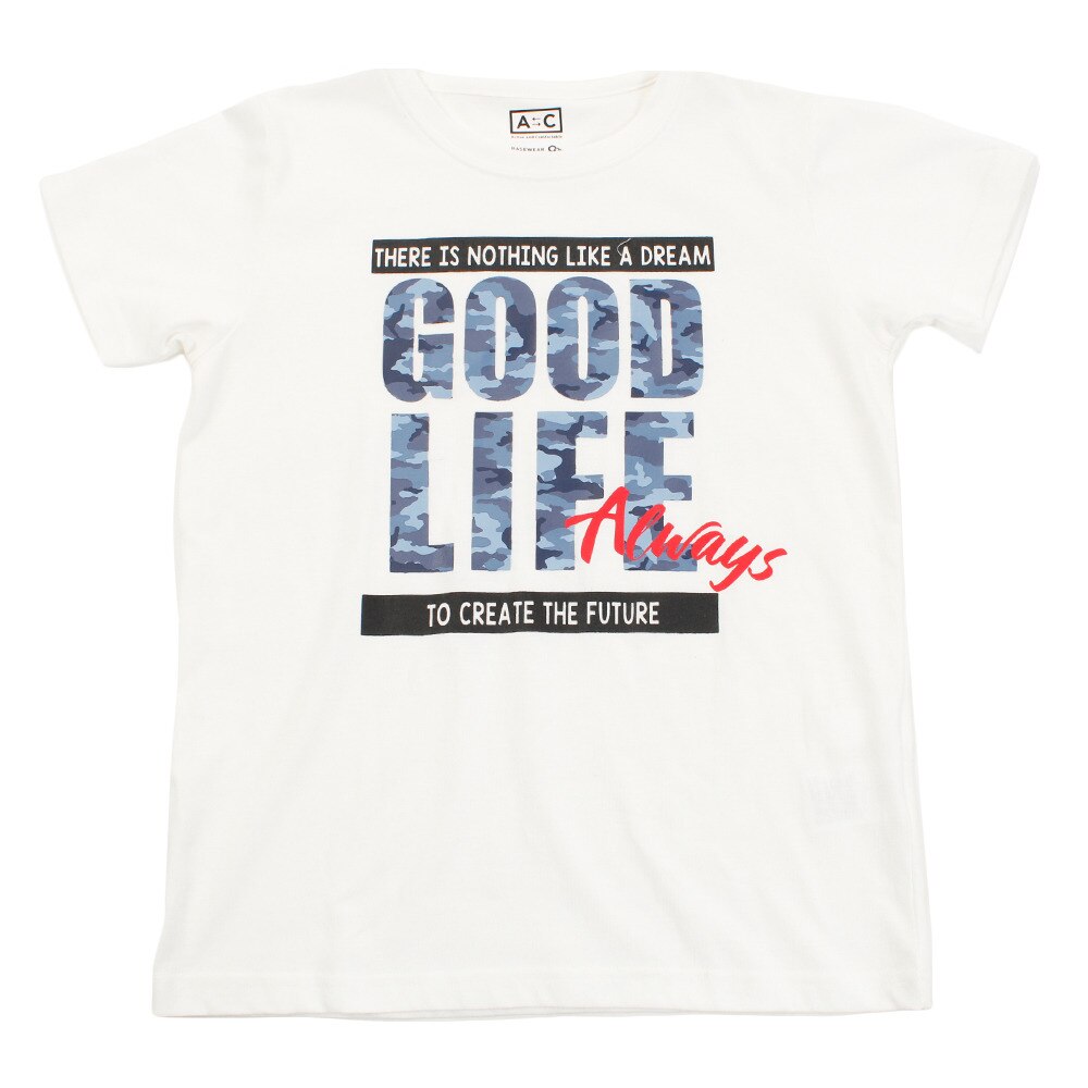  【多少の傷汚れありの為大奉仕】ボーイズ セットイン半袖Tシャツ 865Q8RY5717 WHT