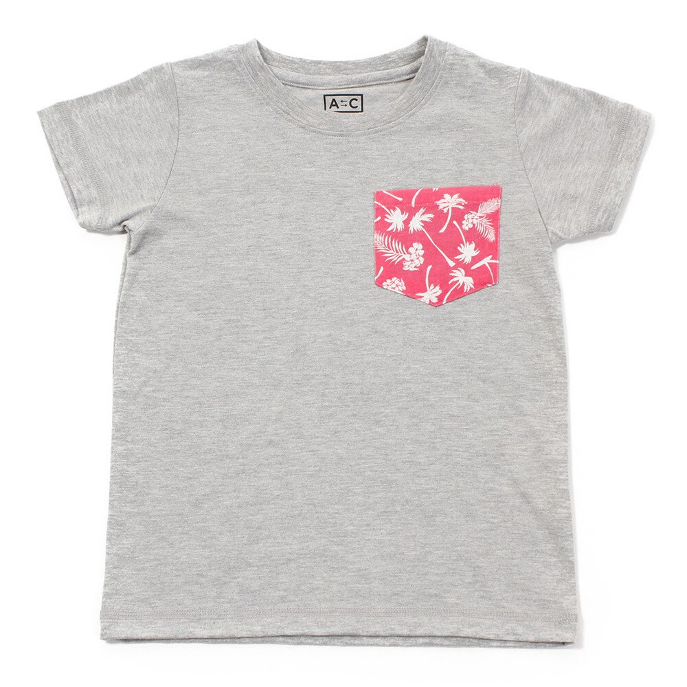  【多少の傷汚れありの為大奉仕】ガールズ ポケットデザイン半袖Tシャツ 865Q8RY5719 GRY