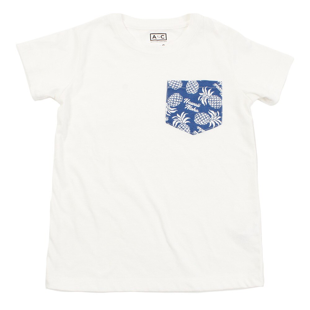  【多少の傷汚れありの為大奉仕】ガールズ ポケットデザイン半袖Tシャツ 865Q8RY5719 WHT